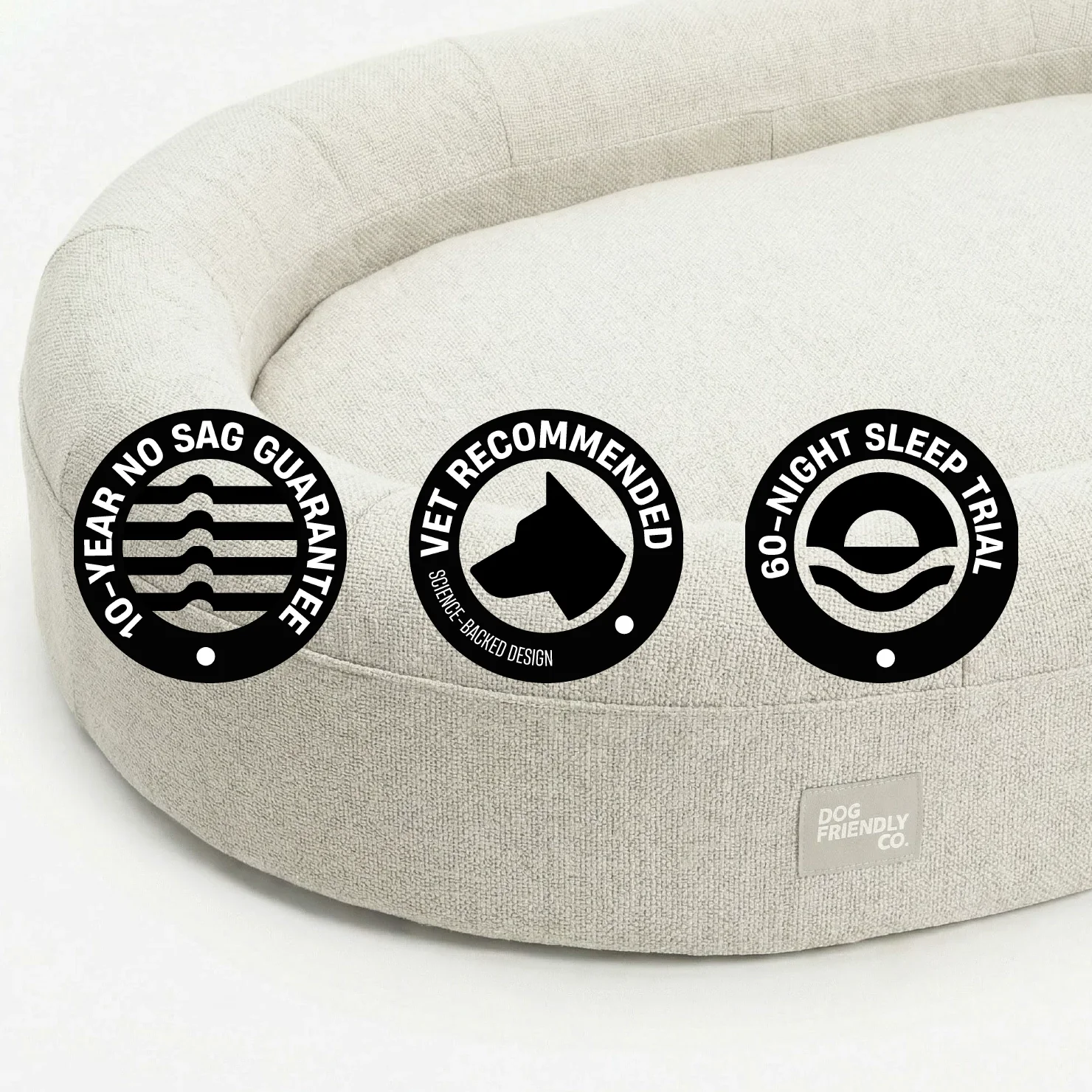 Chill Pill Memory Foam Dog Bed - Beige (Large) - Image 10