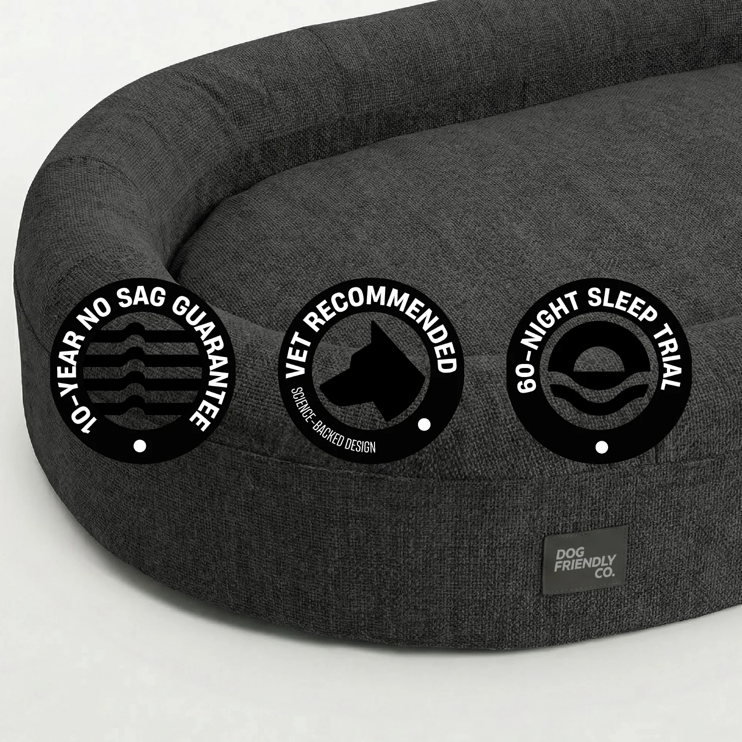 Chill Pill Memory Foam Dog Bed - Charcoal (Medium) - Image 10