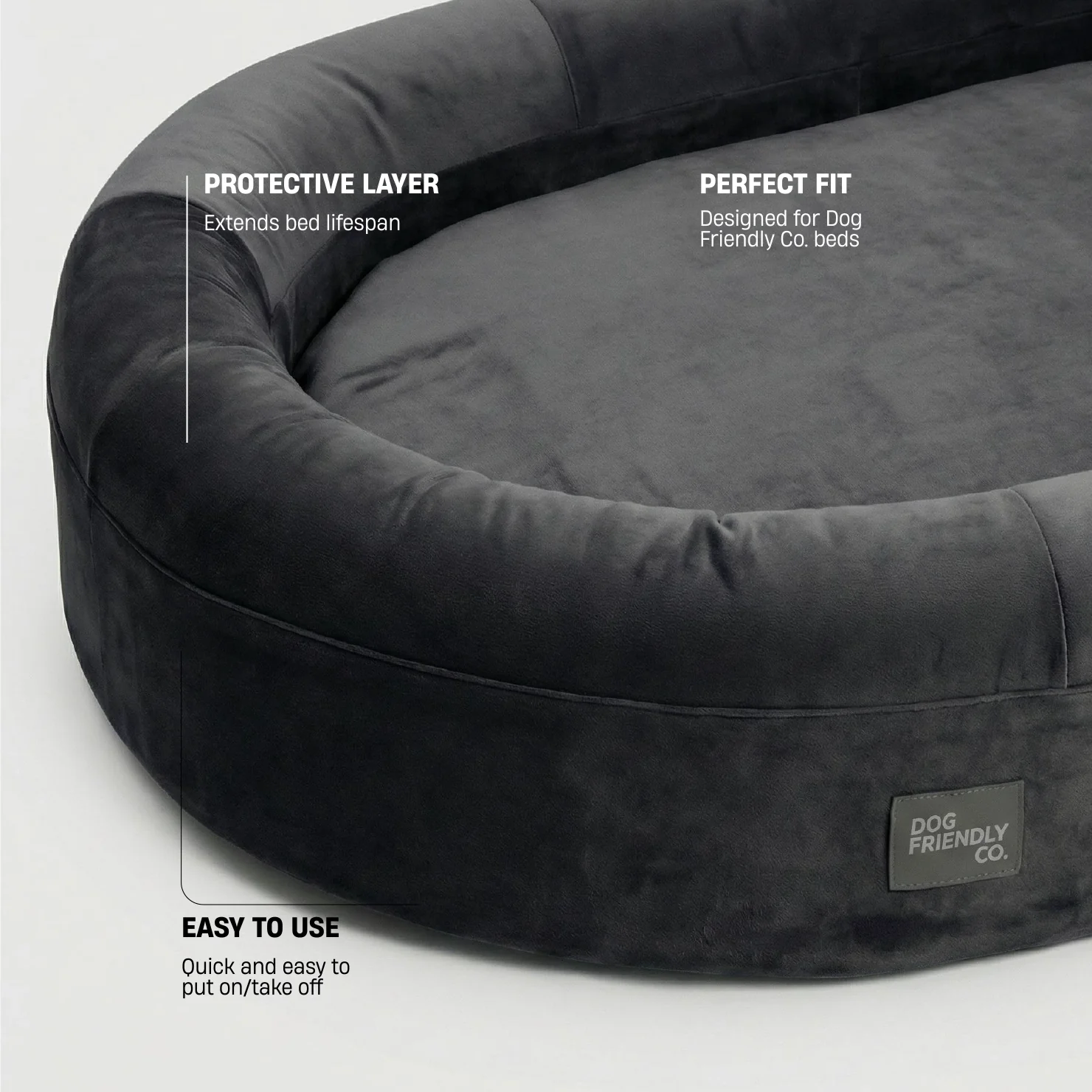 Chill Pill Velvet Easy Fit Cover - Charcoal - Image 3