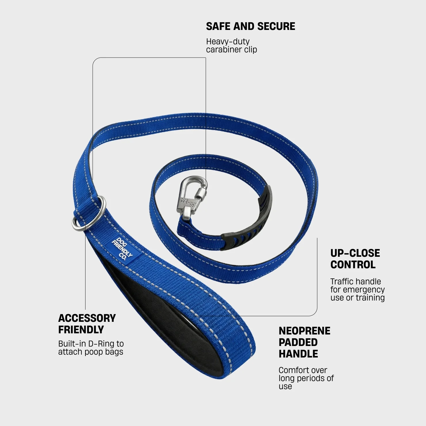 Classic Dog Leash - Classic Blue - Image 2