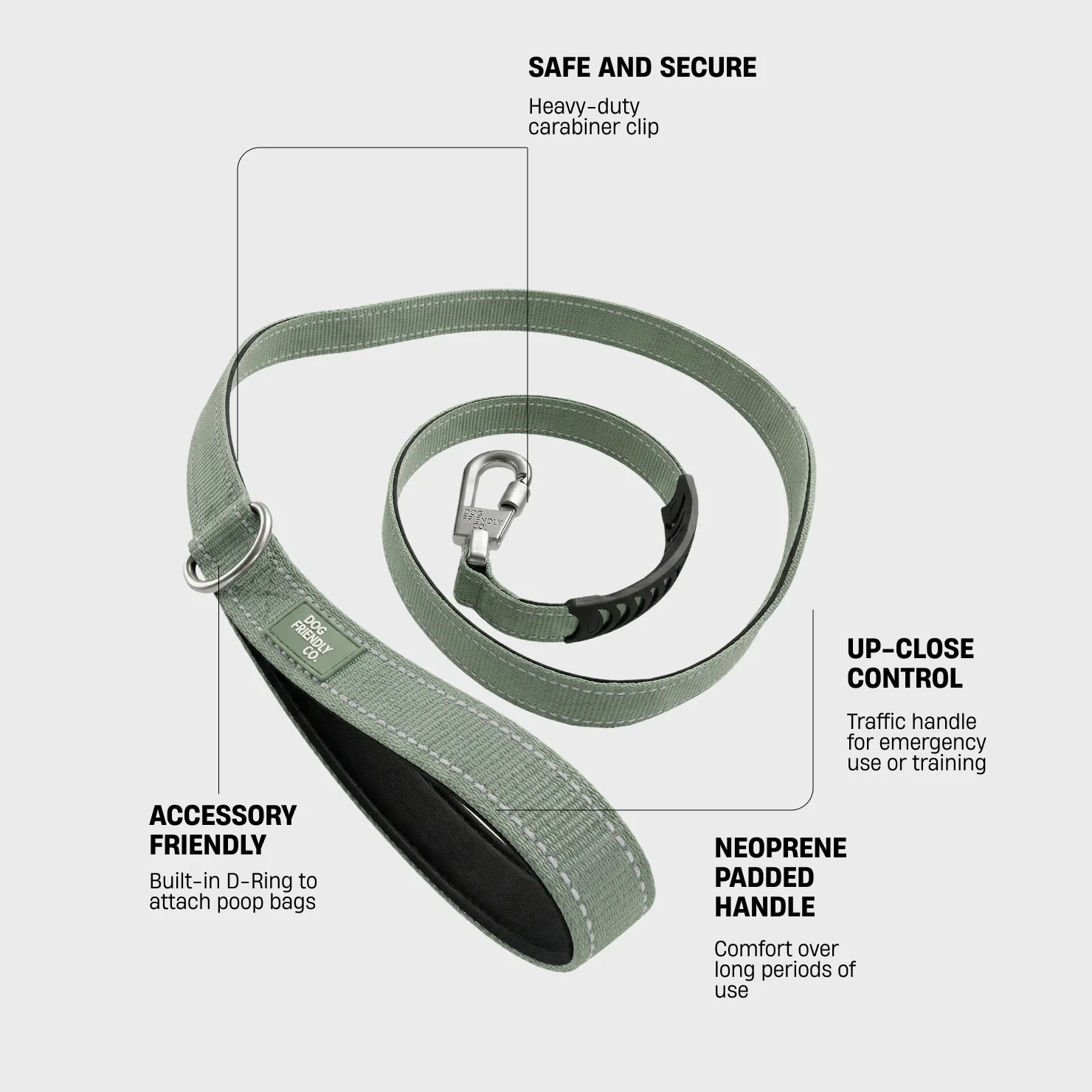 Classic Dog Leash - Khaki - Image 2