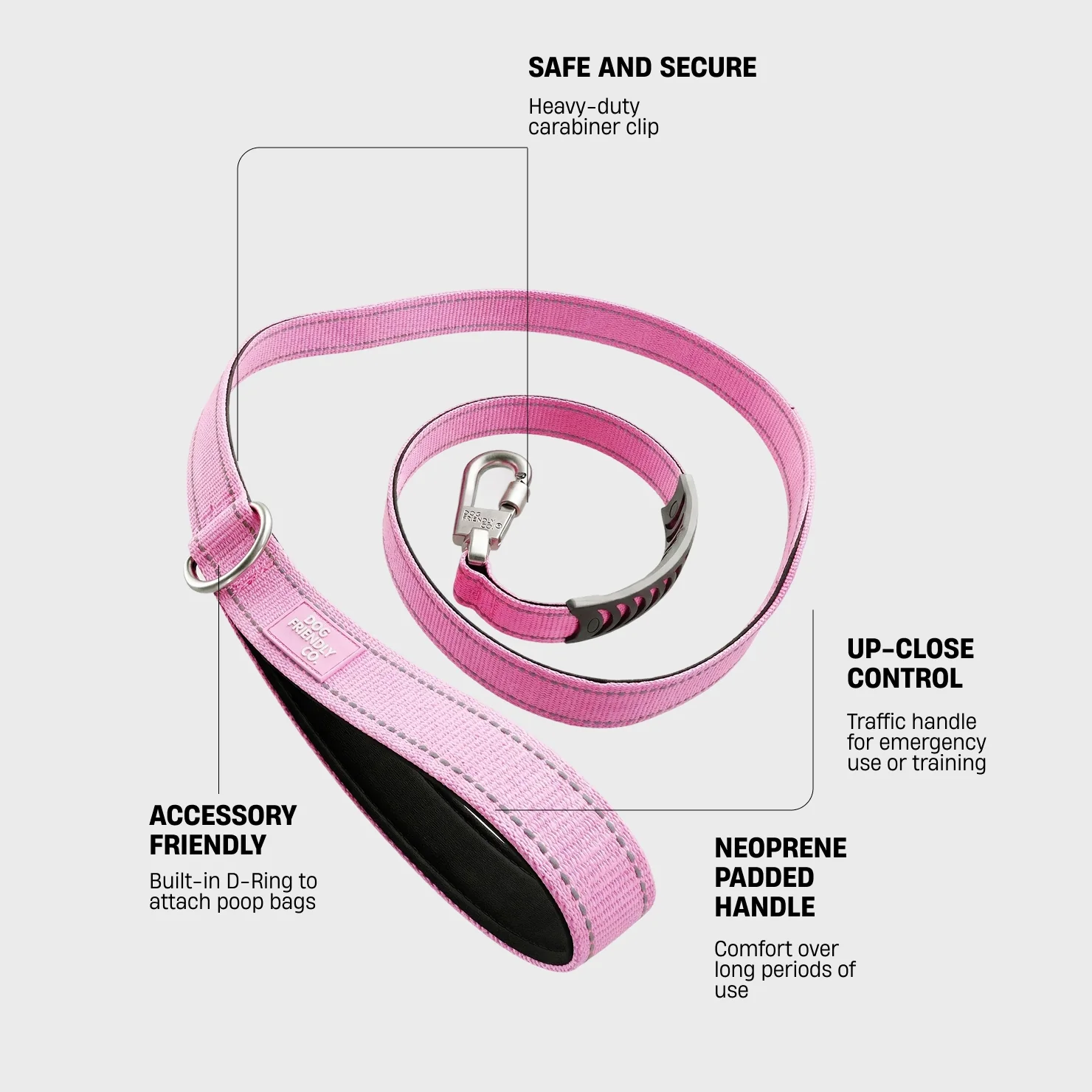Classic Dog Leash - Pink - Image 2