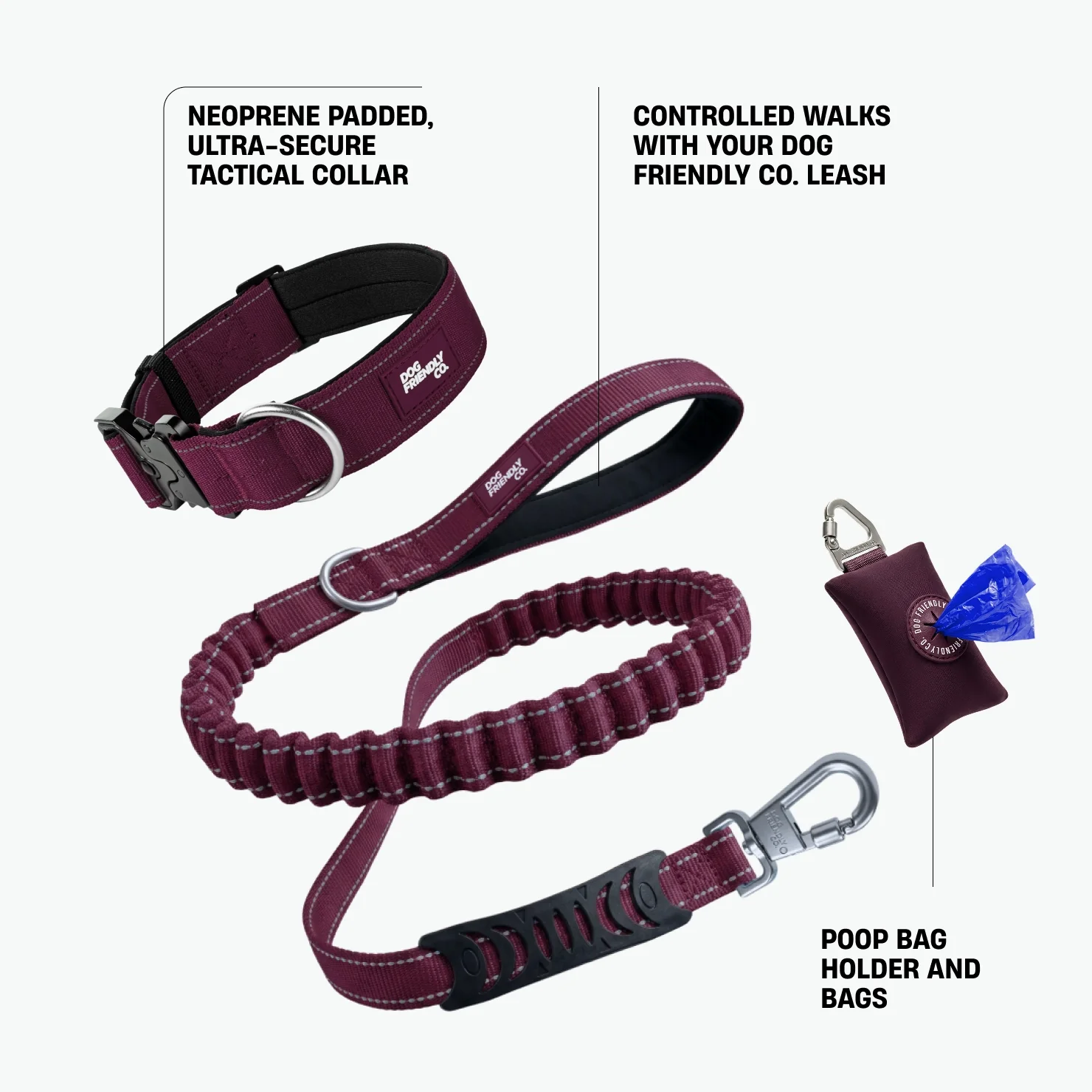 Collar Walk Set - Burgundy - Image 2