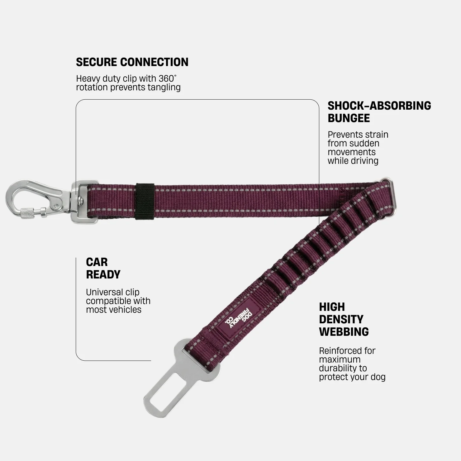 Dog Seat Belt - Burgundy - Image 2