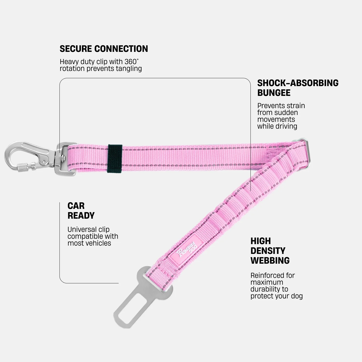 Dog Seat Belt - Pink - Image 2