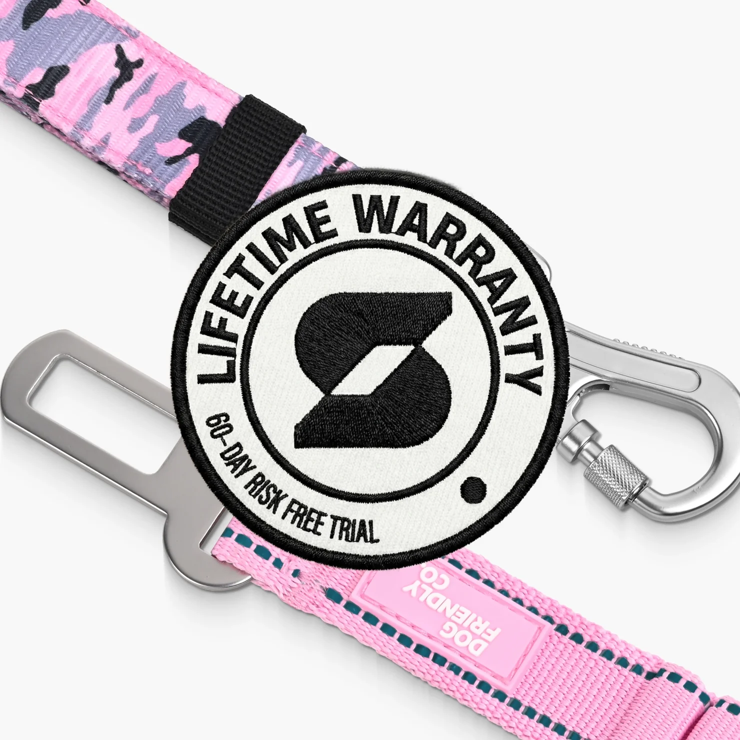 Dog Seat Belt - Pink Camo - Image 5