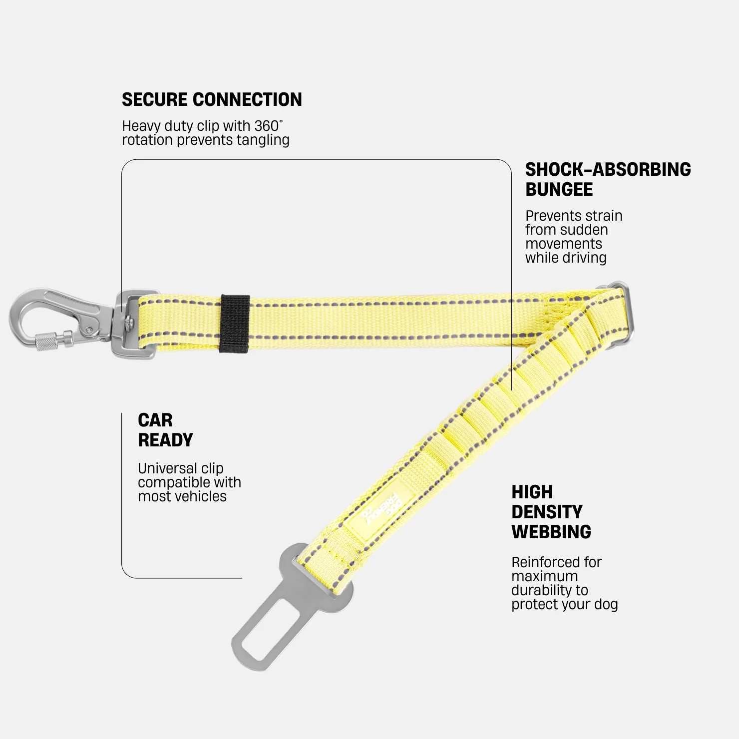 Dog Seat Belt - Yellow - Image 2
