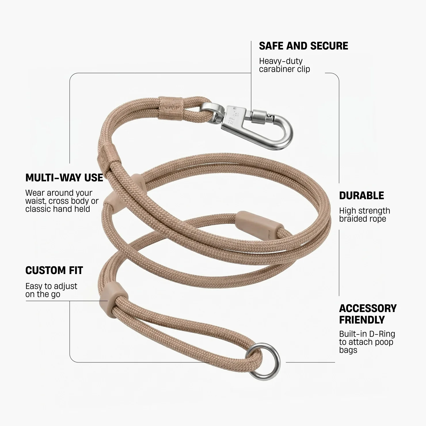 Hands Free Leash - Brown - Image 2
