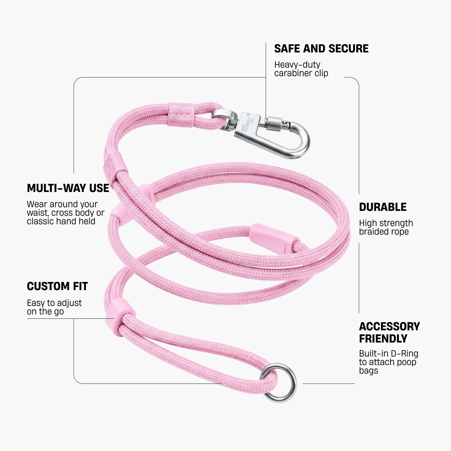 Hands Free Leash - Pink - Image 2