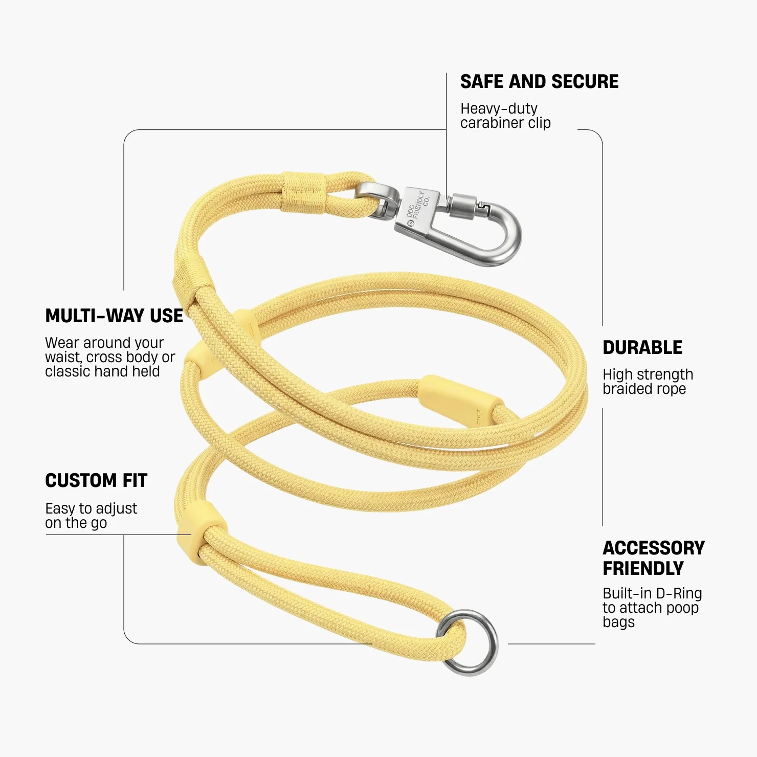 Hands Free Leash - Yellow - Image 2