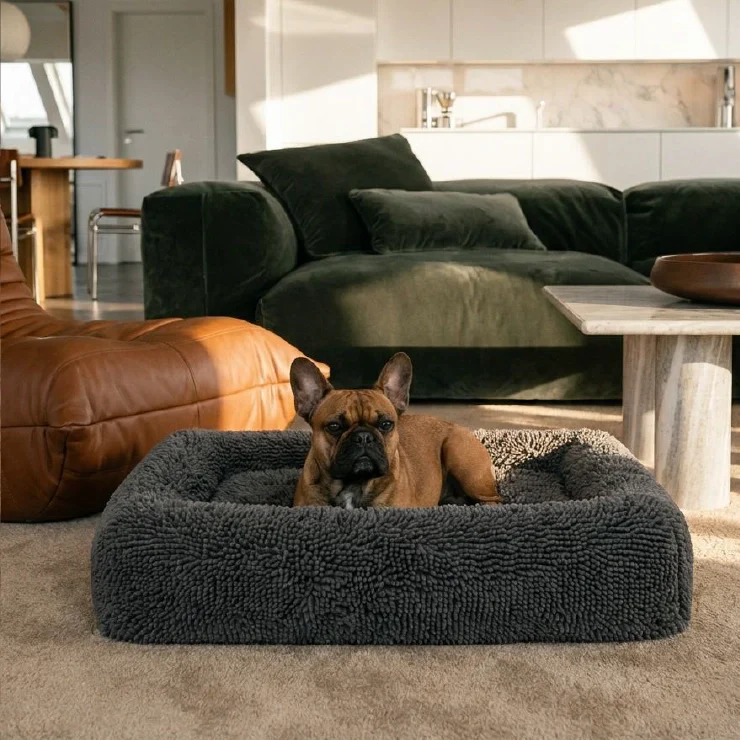 Plush Nap Easy Fit Dog Bed Cover - Charcoal - Image 5