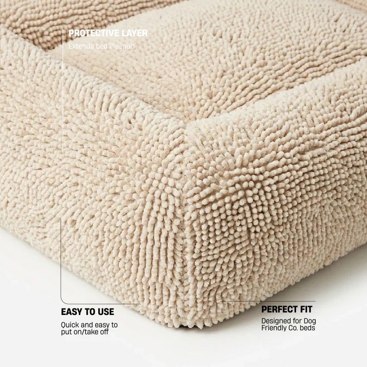 Plush Nap Easy Fit Dog Bed Cover - Cream - Image 3