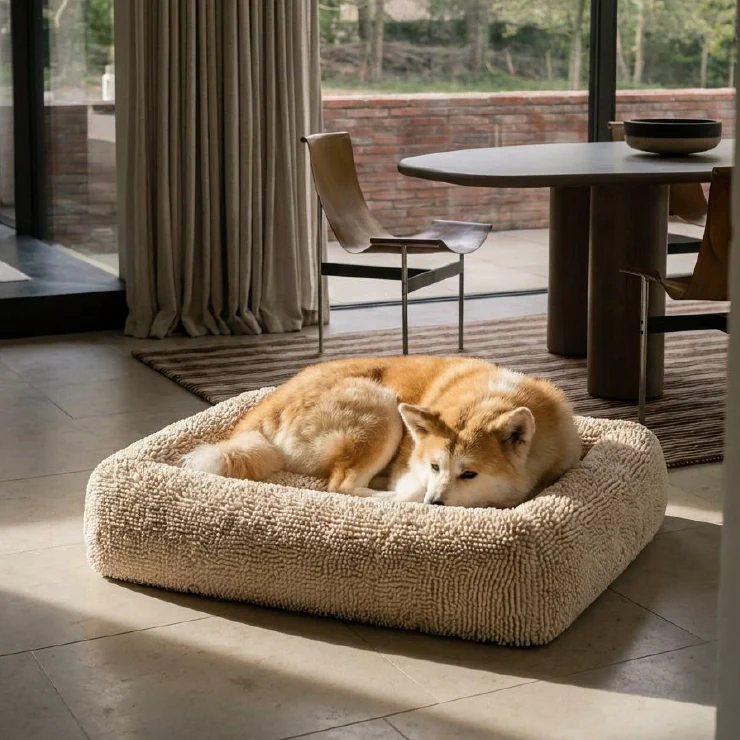 Plush Nap Easy Fit Dog Bed Cover - Cream - Image 5
