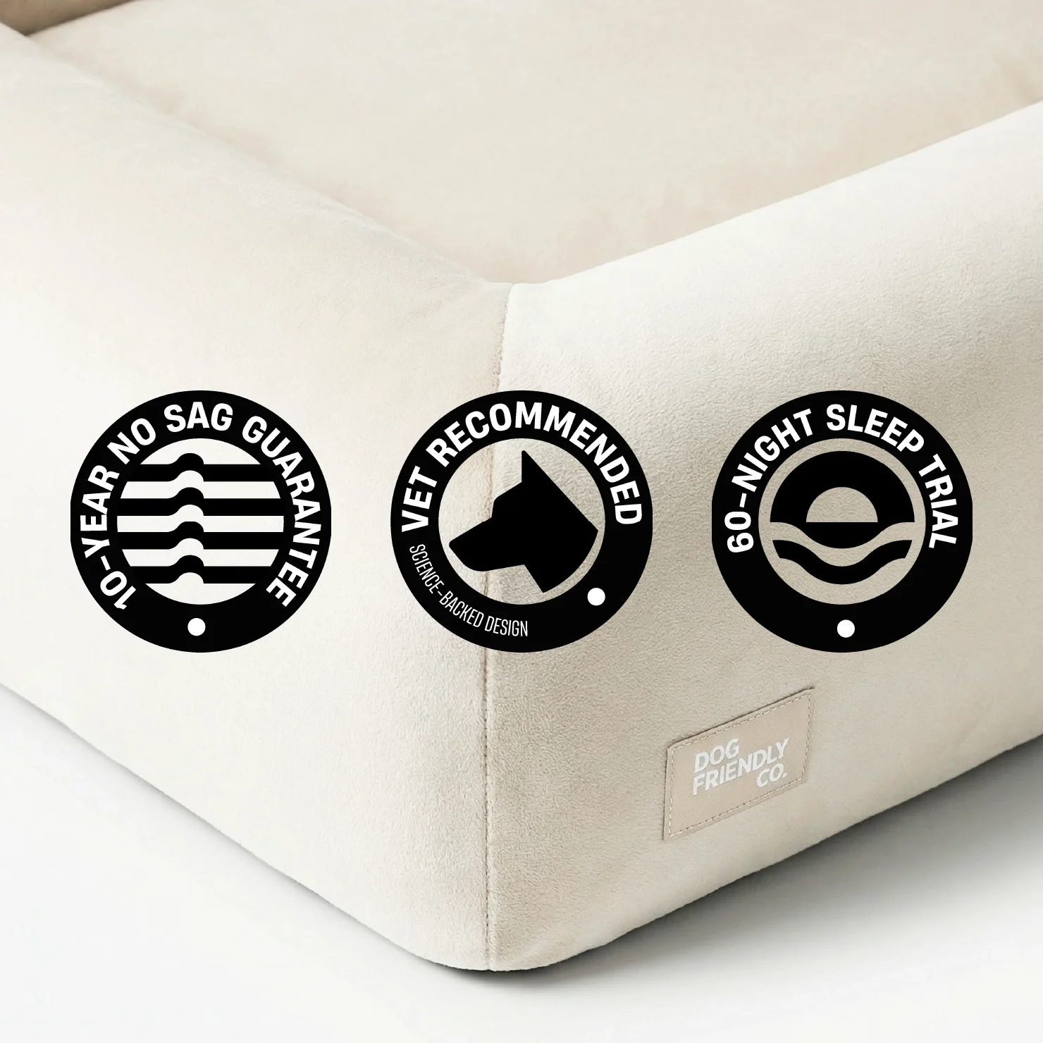 Premium Orthopedic Memory Foam Dog Bed - Beige - Image 10