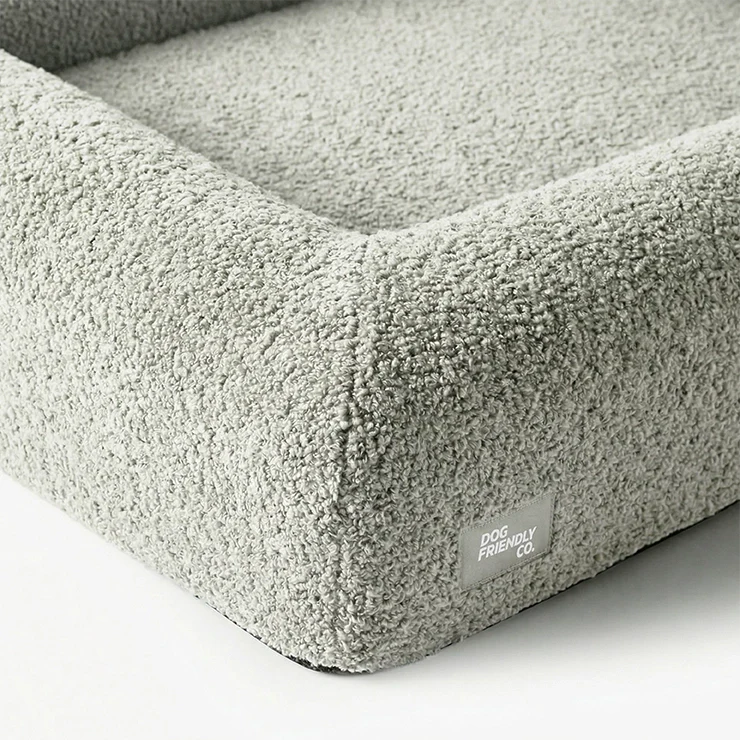 Premium Orthopedic Memory Foam Dog Bed - Grey Bouclé (Large) (LP) - Image 8