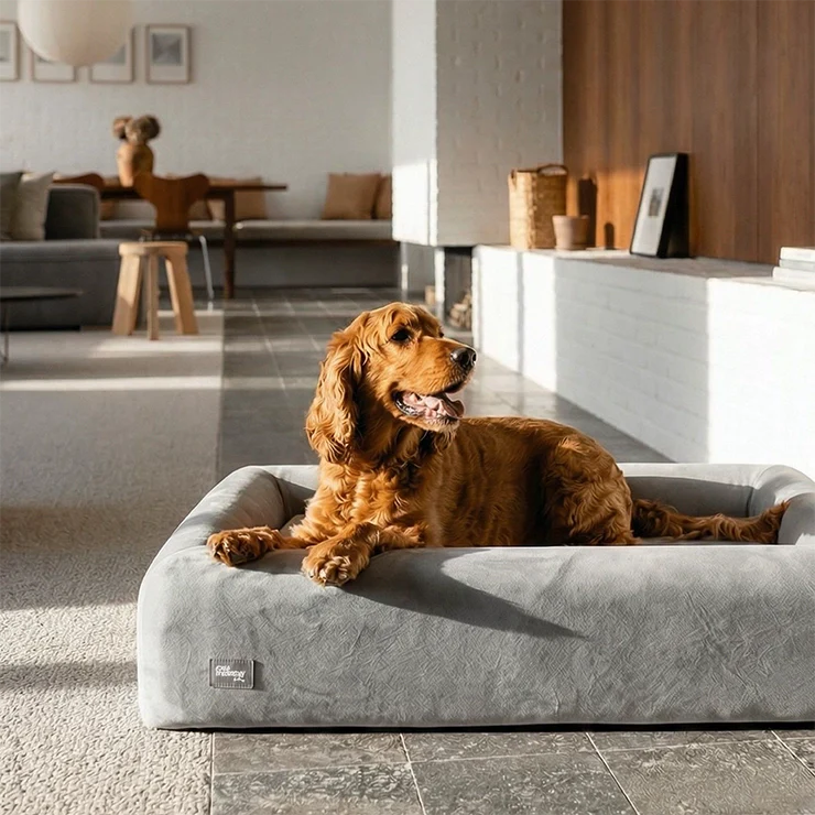 Premium Orthopedic Memory Foam Dog Bed - Grey (Medium) (LP) - Image 5