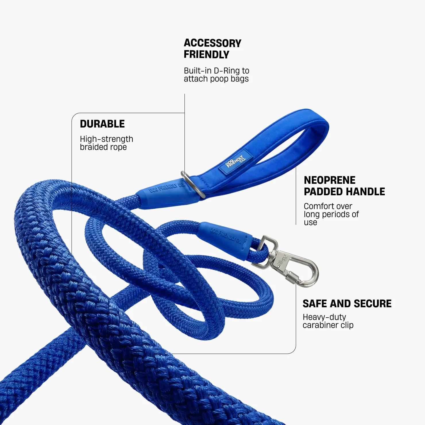 Rope Dog Leash - Classic Blue - Image 2