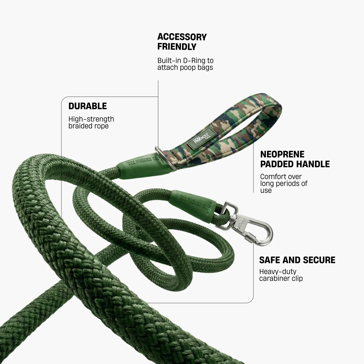 Rope Dog Leash - Green Camo - Image 2