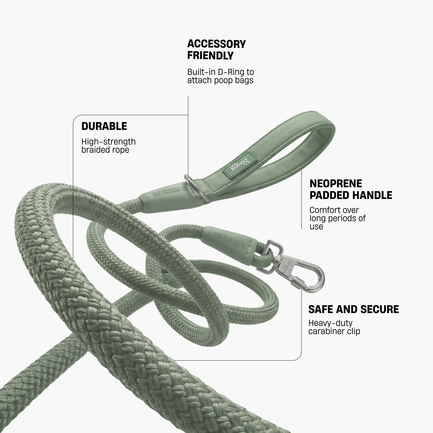 Rope Dog Leash - Khaki - Image 2