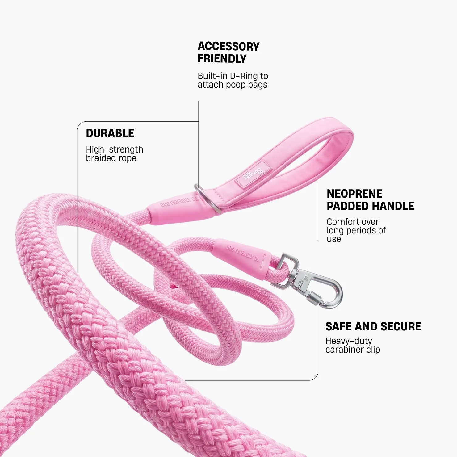 Rope Dog Leash - Pink - Image 2