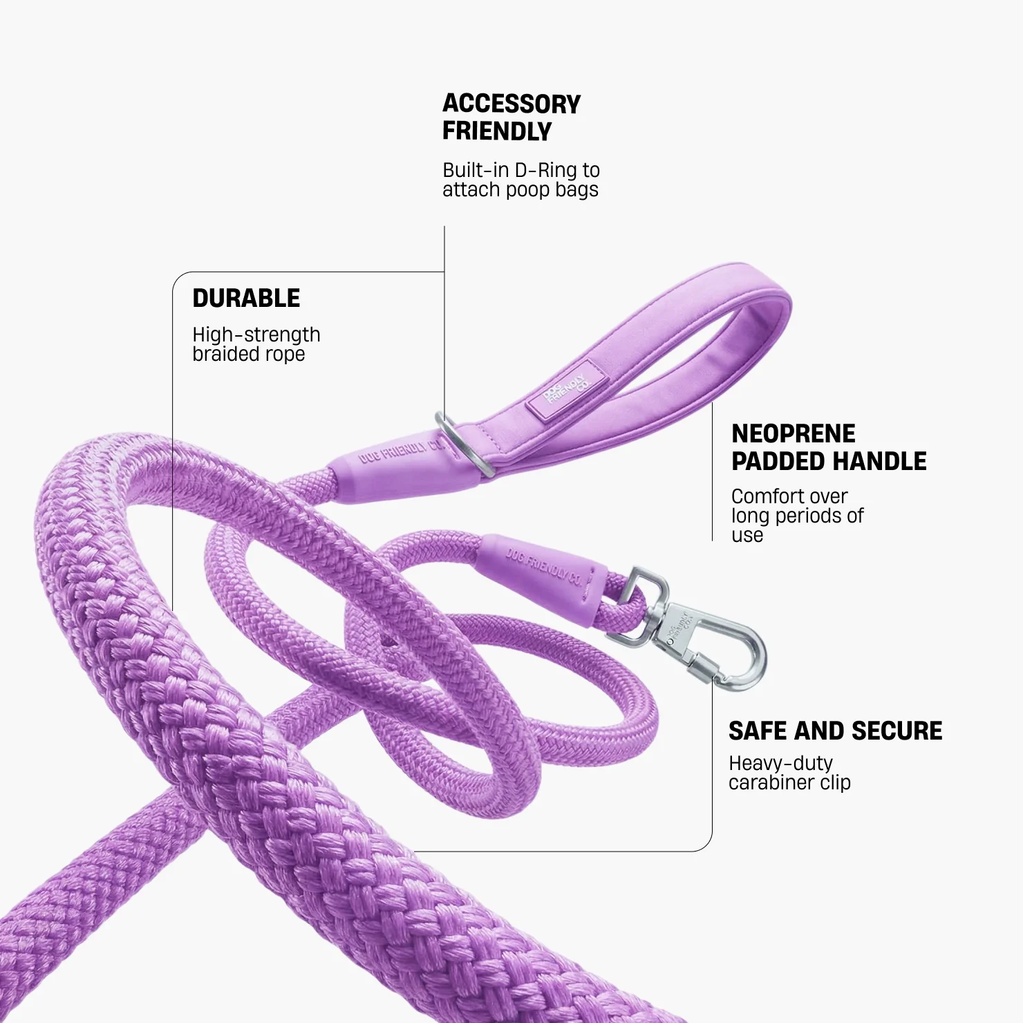 Rope Dog Leash - Purple - Image 2