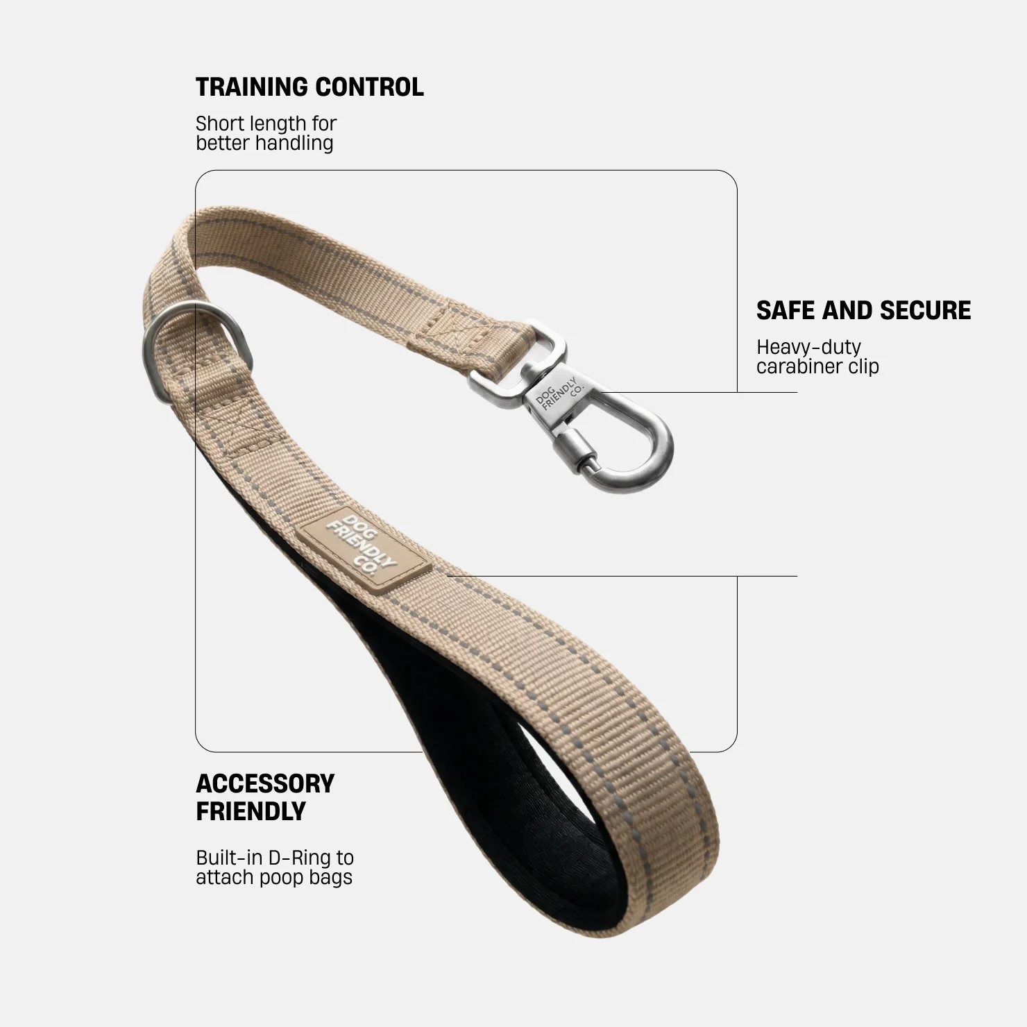 Short Trainer Dog Leash - Brown - Image 2