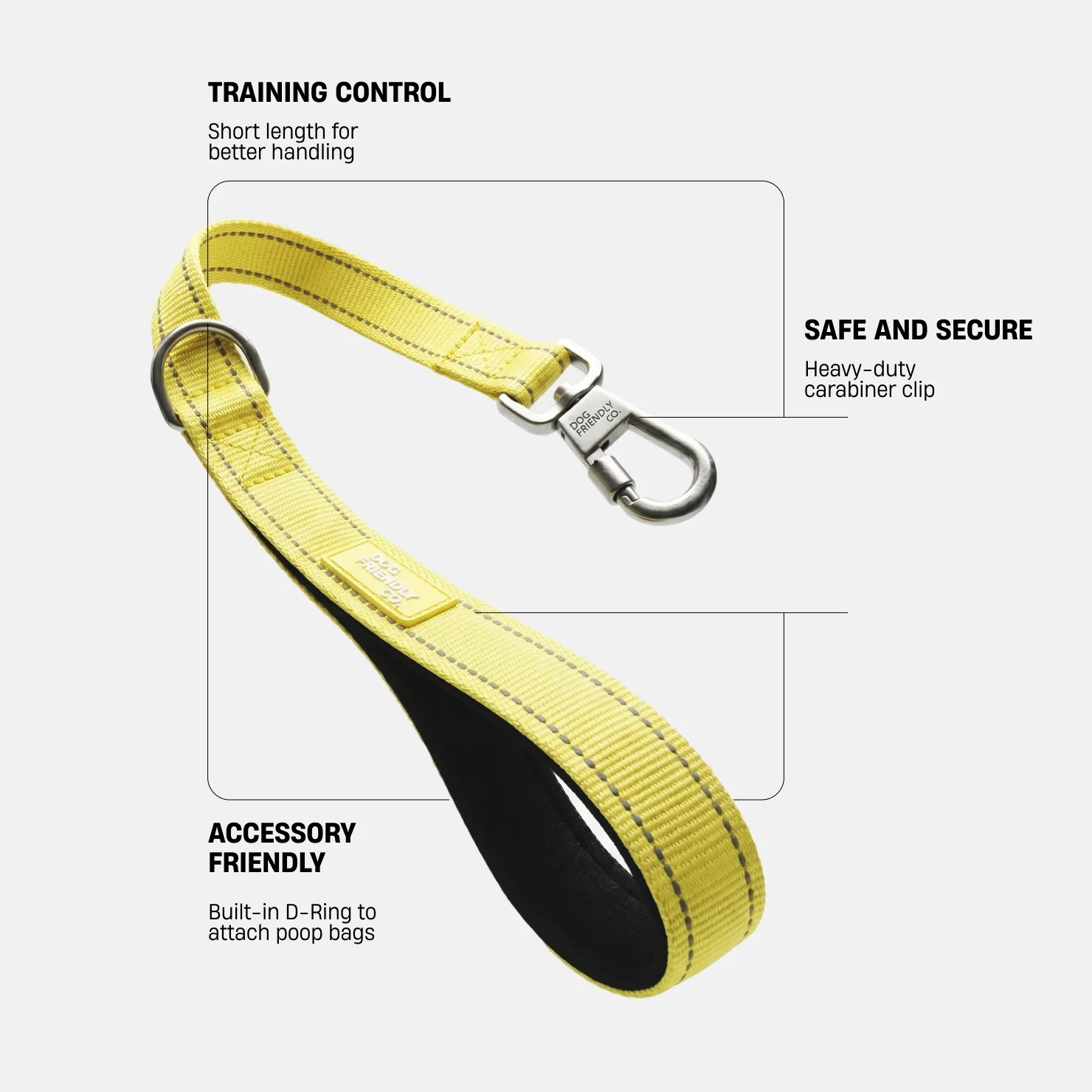 Short Trainer Dog Leash - Yellow - Image 2