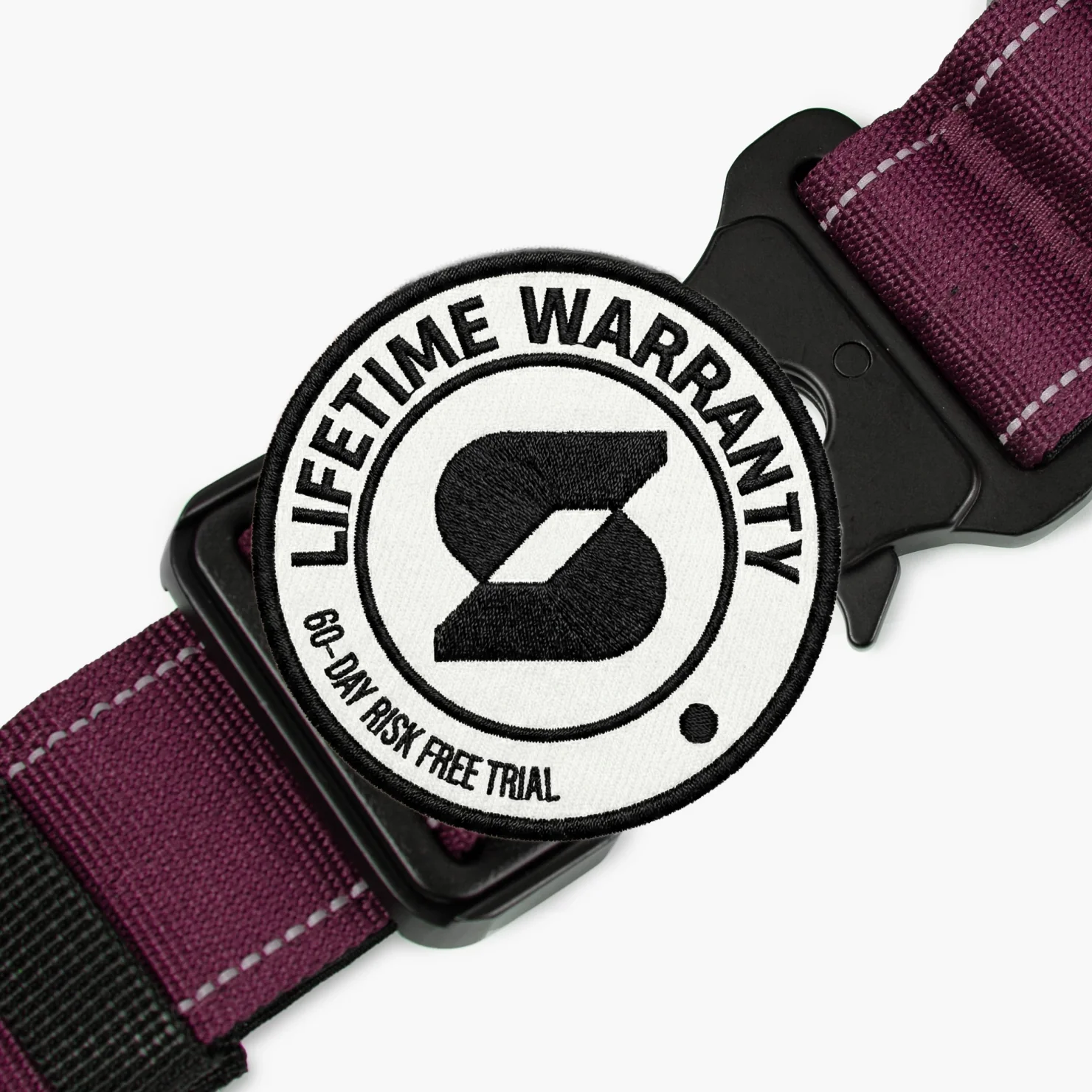 Tactical Dog Collar - Burgundy - Image 8