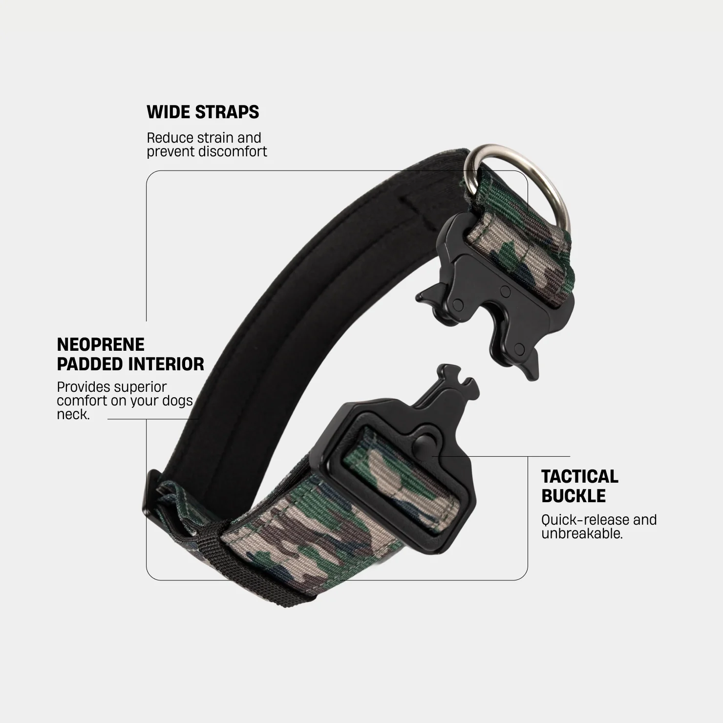 Tactical Dog Collar - Green Camo - Image 2