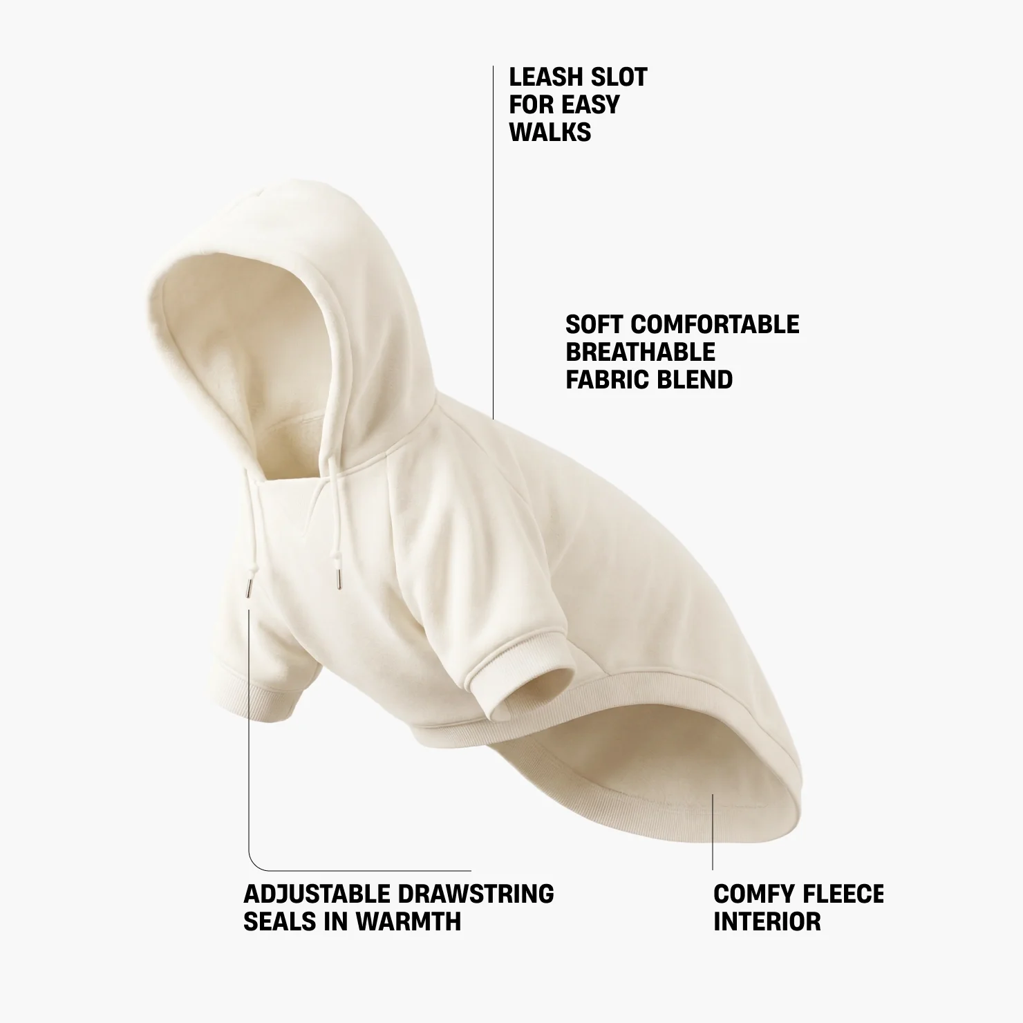 Winter Dog Hoodies - Beige - Image 3