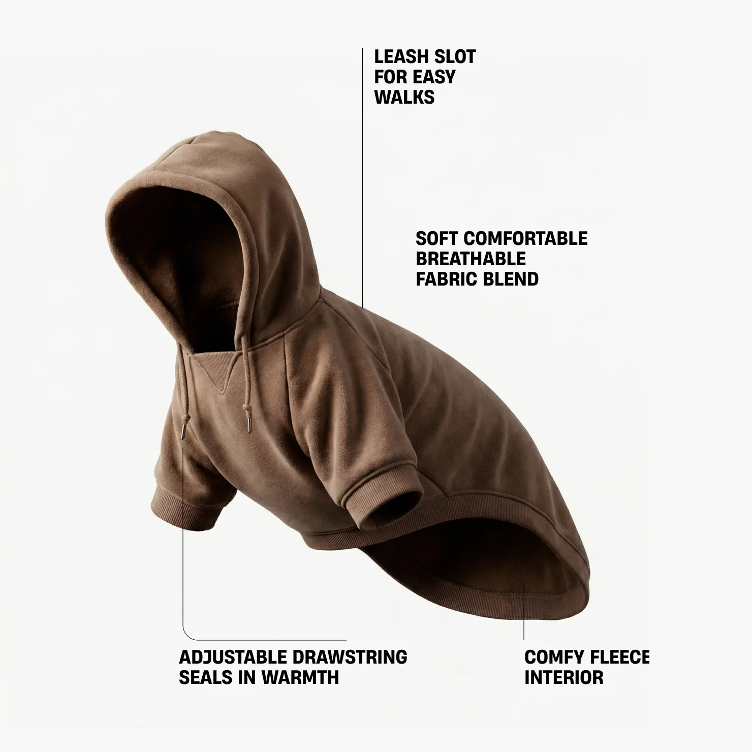 Signature Dog Hoodie - Brown - Image 3