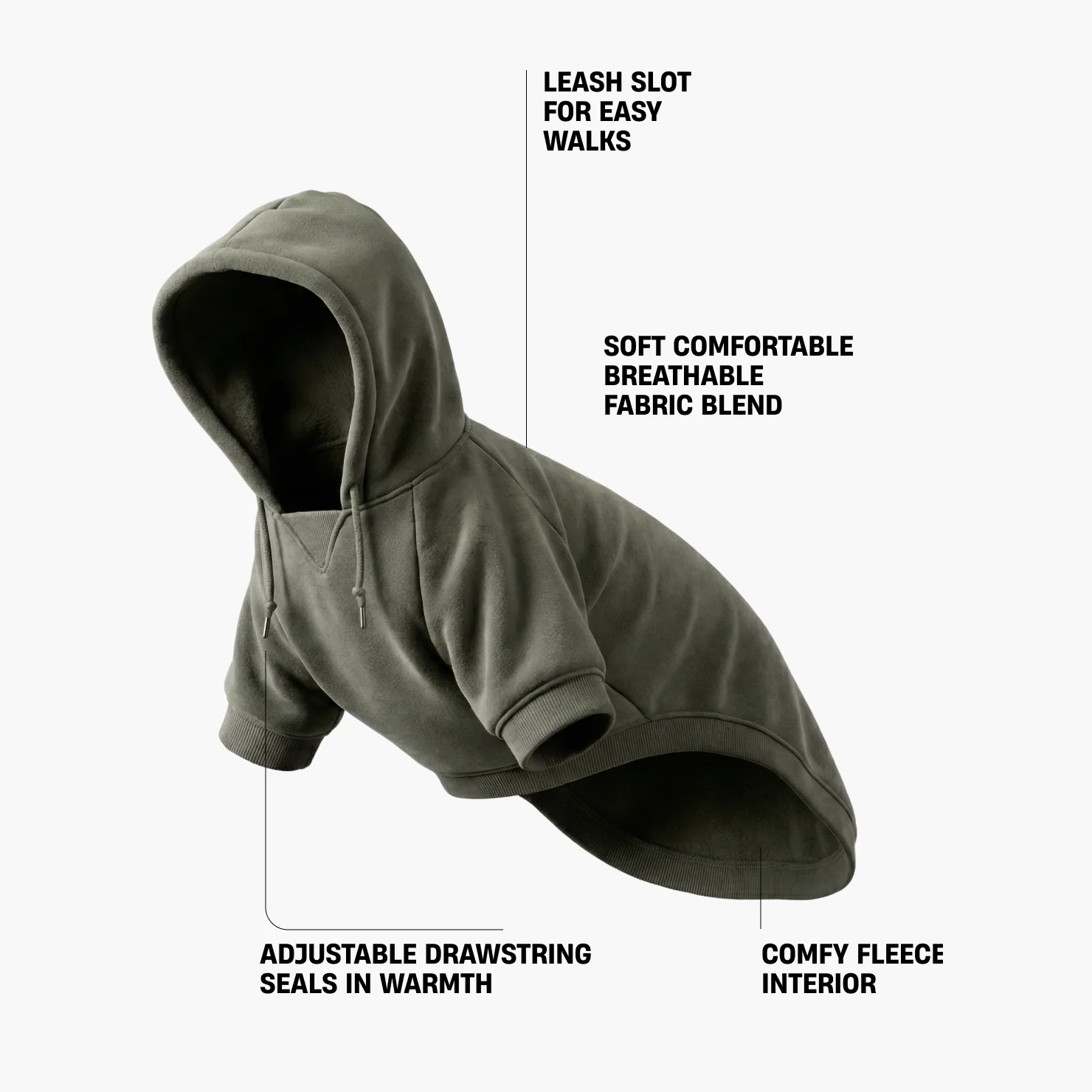 Signature Dog Hoodie - Khaki - Image 3