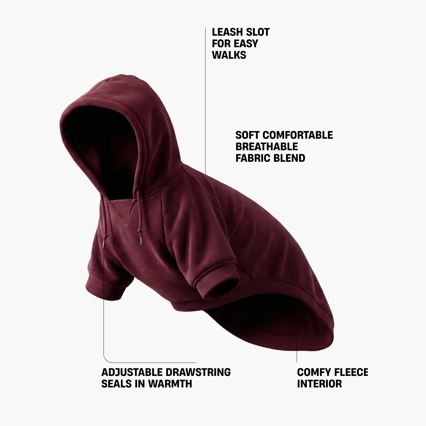 Signature Dog Hoodie - Maroon - Image 3