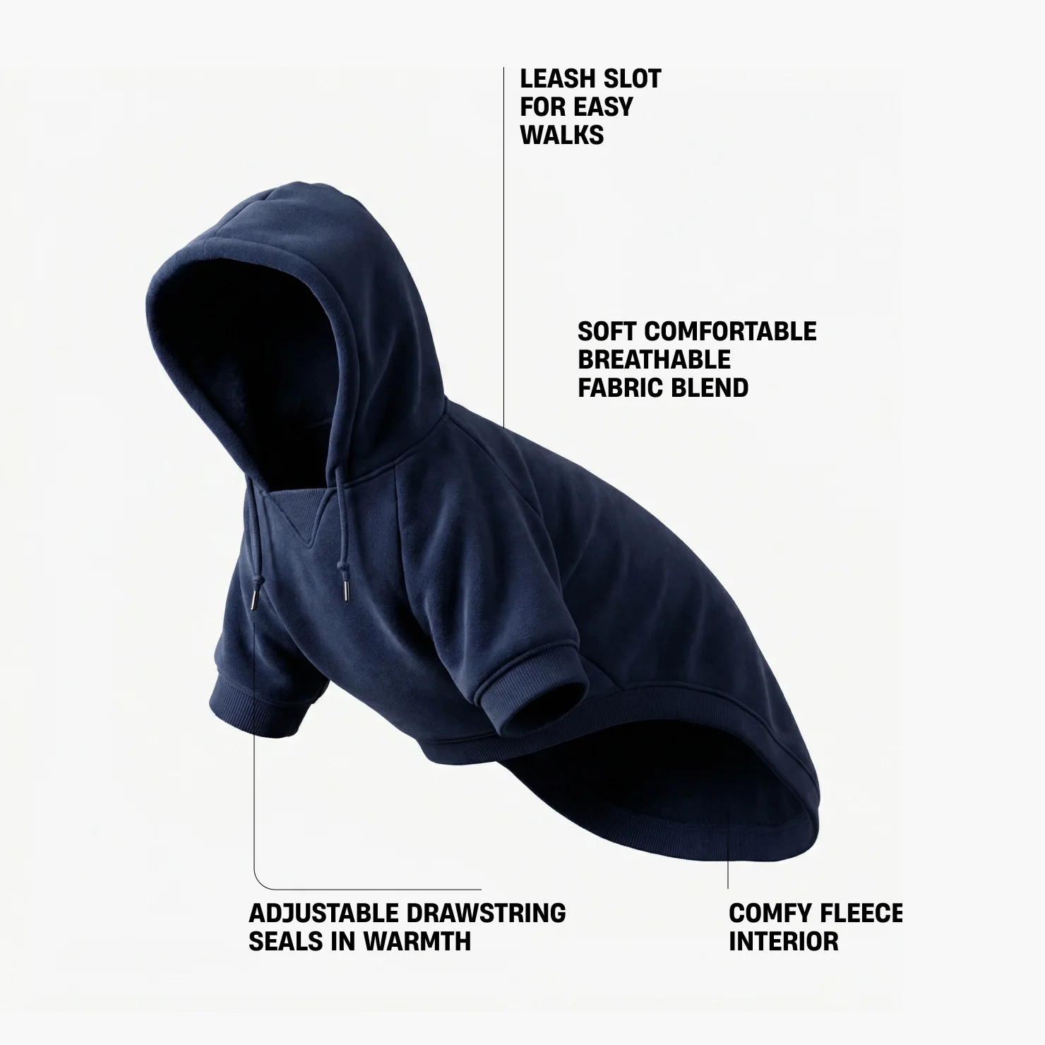 Signature Dog Hoodie - Navy Blue - Image 3